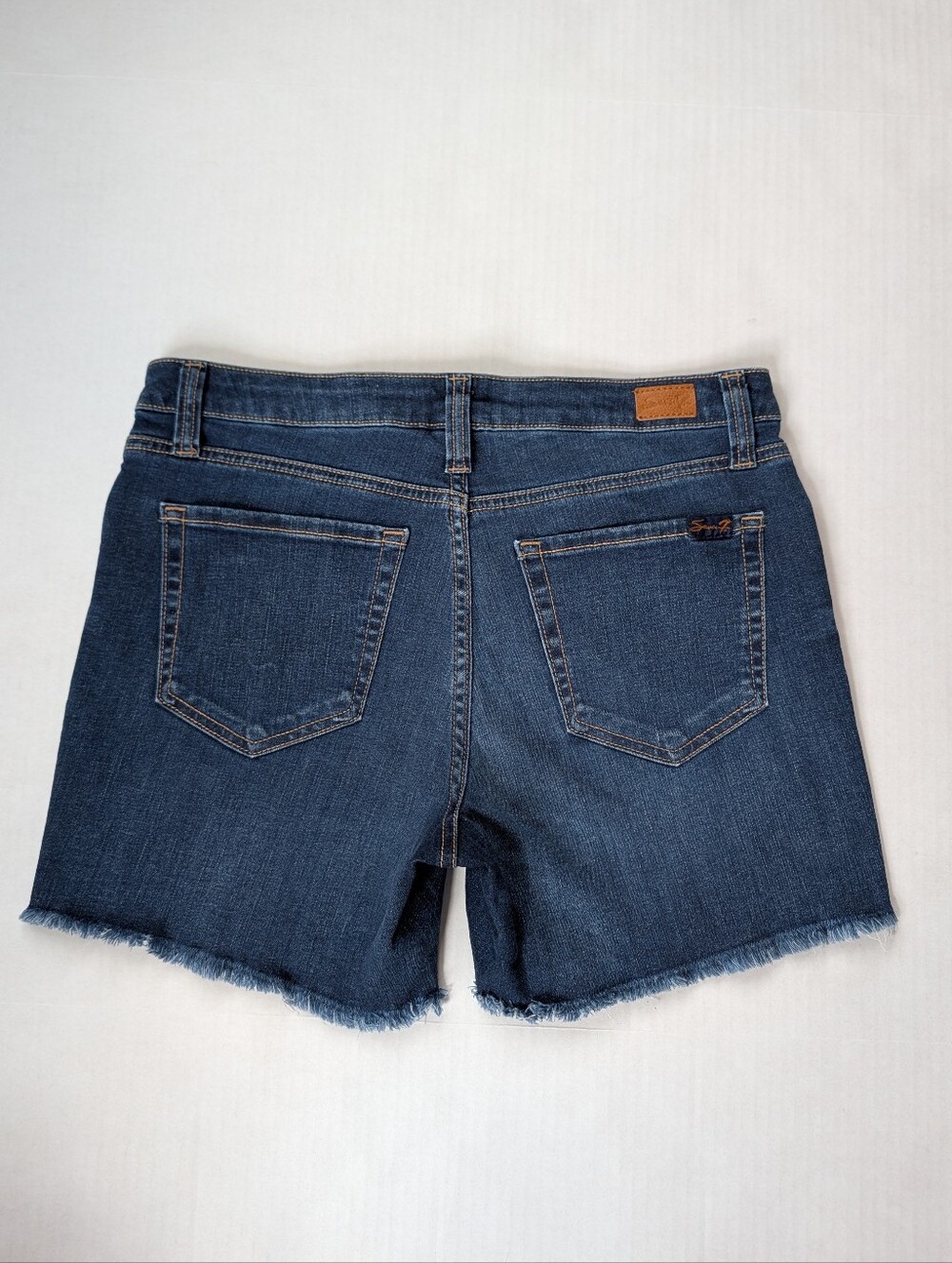Seven7 The Weekend Short Frayed Hem Denim Jean Shorts 6 Curious Indigo Wash - Picture 9 of 13
